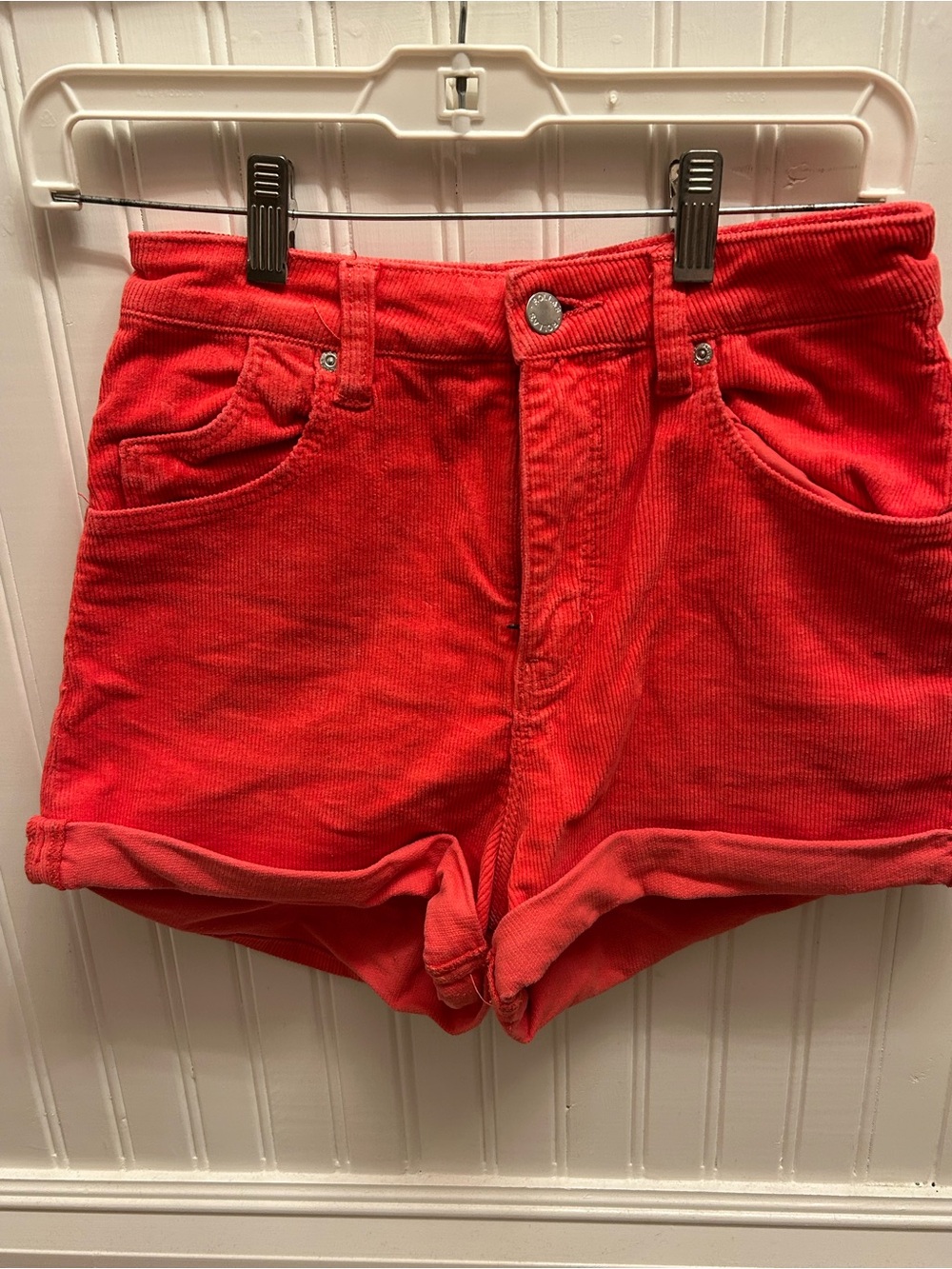 Rolla’s Dusters High Rise Corduroy Shorts Red Orange Size 25